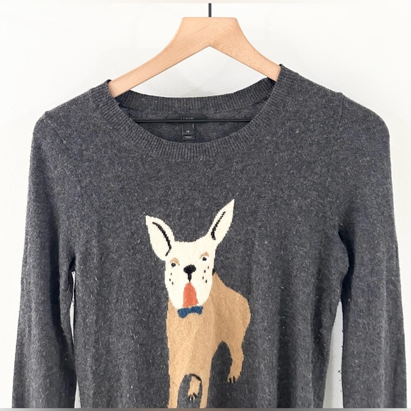 J. Crew Women’s Wool Blend French Bulldog Sweater Gray Size XS - Picture 3 of 6